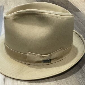 Vintage Stylish Tan Fedora Hat size 6 3/4